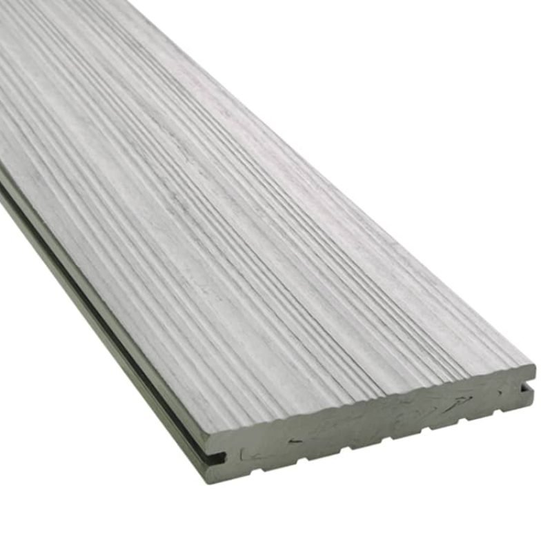 WARI Terrassendielen WPC massiv grau – einzelne Diele fein geriffelt