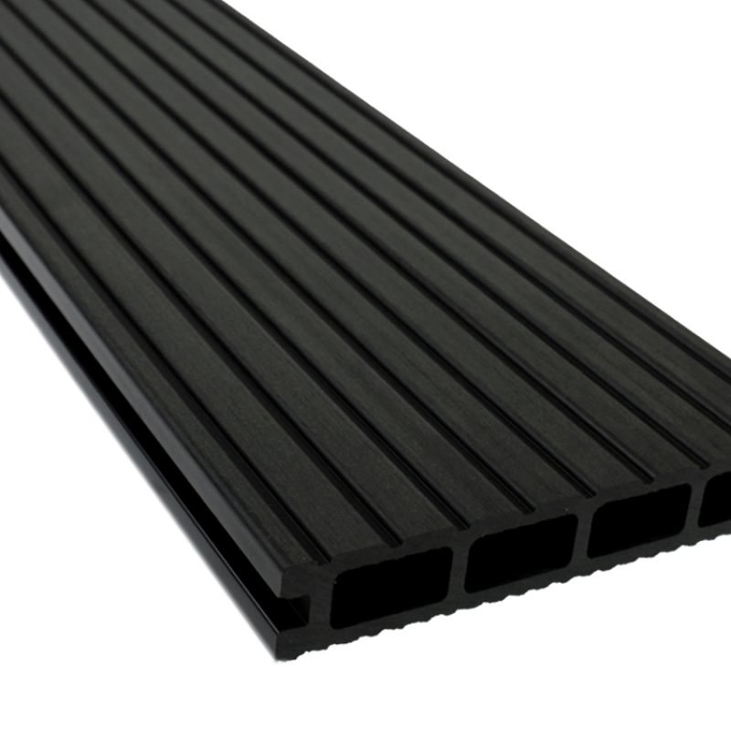 WARI Terrassendielen WPC Hohlkammer anthrazit – einzelne Diele grob genutet