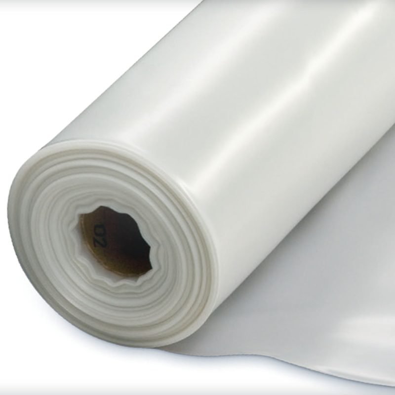 teilweise abgerollte rolle jafo then-bk abdeckfolie transparent auf weißem hintergrund